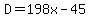 +D+=+198x+-+45+
