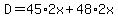 +D+=+45%2A2x+%2B+48%2A2x+