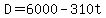 +D+=+6000+-+310t+