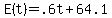 +E%28t%29+=+.6t+%2B+64.1+