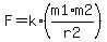 +F=+k%2A%28m1%2Am2%2Fr2%29
