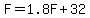 +F+=+1.8F+%2B+32+