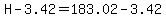 +H+-+3.42+=+183.02+-+3.42+