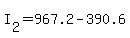 +I%5B2%5D+=+967.2+-+390.6+