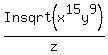 +In+sqrt+%28x%5E15y%5E9%29%2Fz+