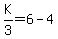 +K%2F3++=+6-4