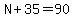 +N%2B35=90+