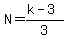 +N=%28k-3%29%2F3