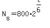 +N%5Bs%5D+=+800%2A2%5E%28t%2F6%29+