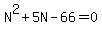 +N%5E2+%2B+5N+-66+=+0+