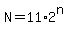 +N+=+11%2A2%5En+