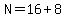 +N+=+16+%2B+8+