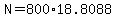 +N+=+800%2A18.8088+