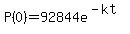 +P%280%29=92844e%5E%28-kt%29
