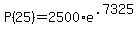 +P%2825%29+=+2500%2Ae%5E.7325+