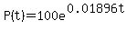 +P%28t%29+=+100e%5E%280.01896t%29+