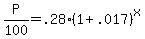 +P%2F100+=+.28%2A%28+1+%2B+.017+%29%5Ex+