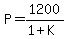 +P=+1200%2F%281+%2B+K%29