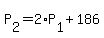 +P%5B2%5D+=+2%2AP%5B1%5D+%2B+186+
