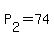 +P%5B2%5D+=+74+