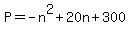 +P+=+-n%5E2+%2B+20n+%2B+300+