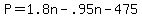 +P+=+1.8n+-+.95n+-+475+