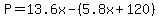 +P+=+13.6x+-+%28+5.8x+%2B+120+%29+