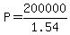 +P+=+200000%2F1.54+