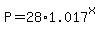 +P+=+28%2A1.017%5Ex+