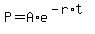 +P+=+A%2Ae%5E%28-r%2At%29+
