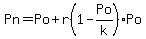 +Pn=Po%2Br%281-Po%2Fk%29%2APo