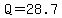 +Q=28.7