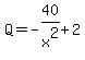 +Q+=+-40%2Fx%5E2+%2B+2+