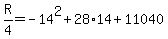 +R%2F4+=+-14%5E2+%2B+28%2A14++%2B+11040+