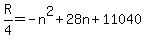 +R%2F4+=+-n%5E2+%2B+28n++%2B+11040+