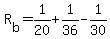 +R%5Bb%5D+=+1%2F20+%2B+1%2F36+-+1%2F30+