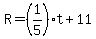 +R+=+%28+1%2F5+%29%2At+%2B+11+