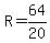 +R+=+64%2F20+