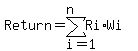+Return+=+sum%28Ri+%2A+Wi%2C+i=1%2Cn%29