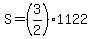 +S+=+%28+3%2F2%29%2A1122+