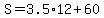 +S+=+3.5%2A12+%2B+60+