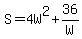 +S+=+4W%5E2+%2B+36%2FW+