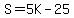 +S+=+5K+-+25+