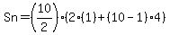 +Sn+=+%2810%2F2%29%282%281%29+%2B+%2810-1%294%29+