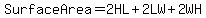 +Surface+Area+=+2HL+%2B+2LW+%2B+2WH+