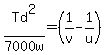 +Td%5E2%2F7000+w=+%281%2Fv++-1%2Fu%29