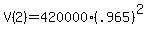 +V%282%29+=+420000%2A%28+.965+%29%5E2+