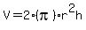 +V=2%28pi%29r%5E2h+