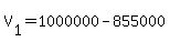 +V%5B1%5D+=+1000000+-+855000+