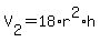 +V%5B2%5D+=+18%2Ar%5E2+%2A+h+